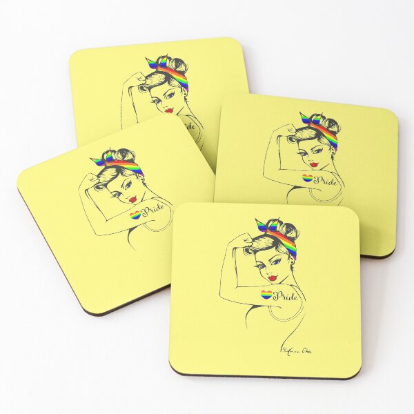 Item preview, Pride LGBTQ Girl Power Pin Up by Anne Cha Love wins designed and sold by Anne Chachignon.
