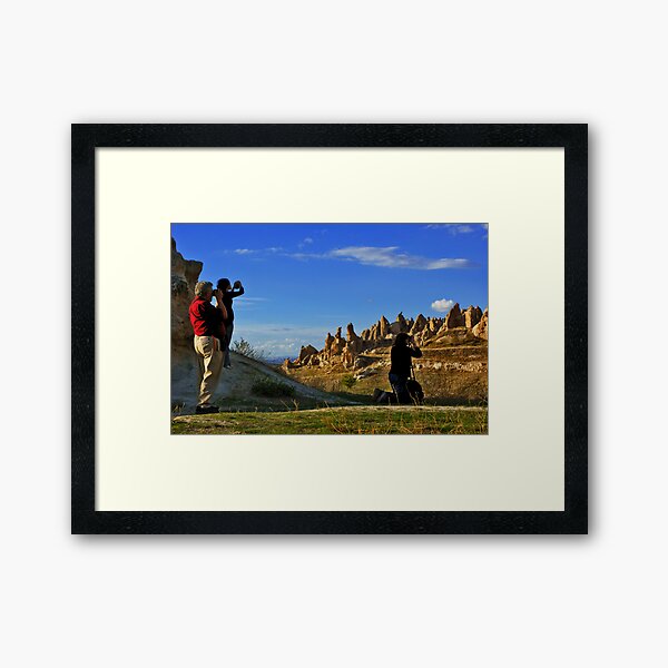 Tourists at work Framed Art Print