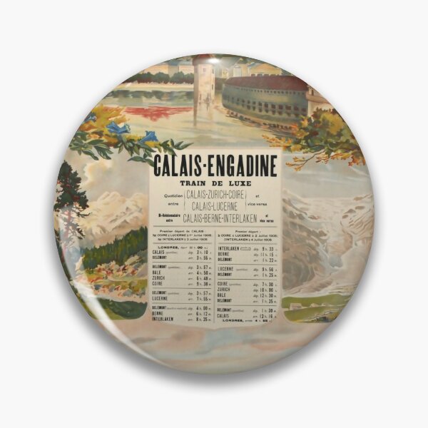 Item preview, Engadine Express 1905 vintage travel poster designed and sold by stickart-marek.