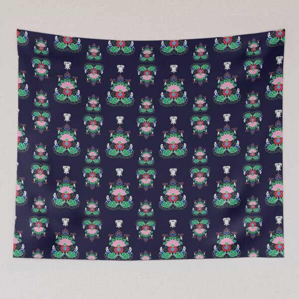 Item preview, Lotus pattern with blue background designed and sold by SueSakpal.