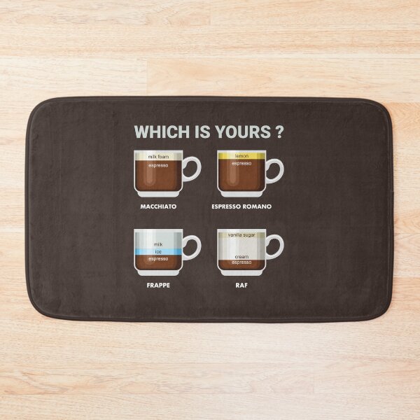 Item preview, Which is yours favorite coffee? Machiato, Espresso romano, Frappe, Raf designed and sold by coffeeapparel.