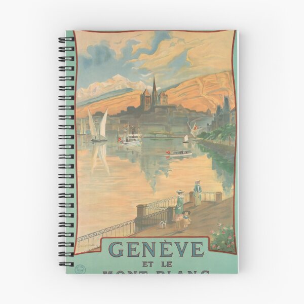 Artikelvorschau, Geneve et le Mont Blanc vintage travel poster entworfen und verkauft von stickart-marek.