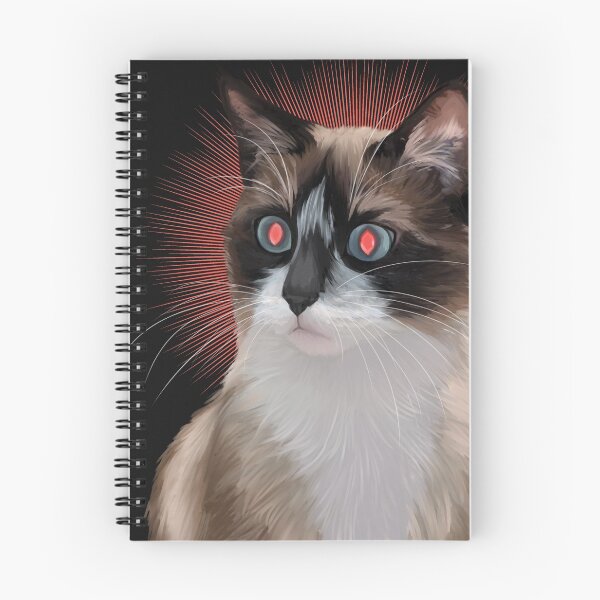 Item preview, Soba - Snowshoe Cat Ready to Fire Lasers designed and sold by Kittie Peters.
