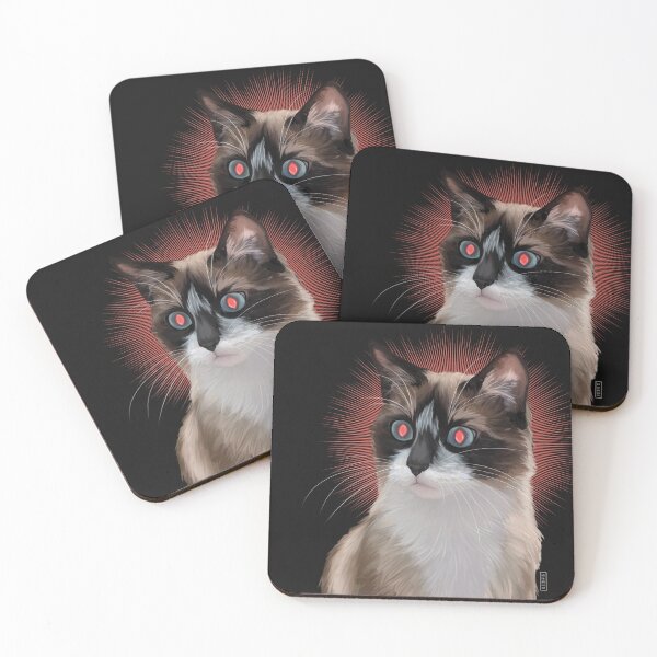 Item preview, Soba - Snowshoe Cat Ready to Fire Lasers designed and sold by Kittie Peters.