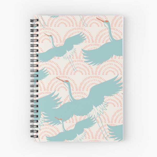 Item preview, Crane birds flying over abstract clouds Japanese style seamless pattern designed and sold by CrisBanana.
