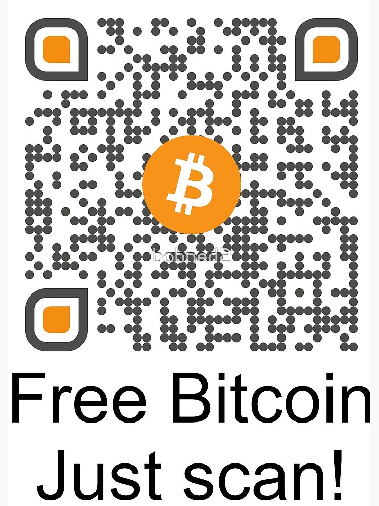 Rick Roll QR code disguised as bitcoin QR code | Greeting Card