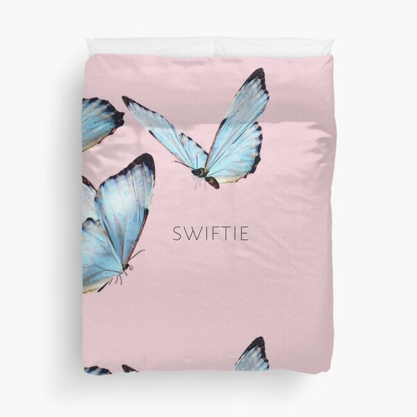 pretty design for swiftie swifties Taylor Swift ts7 lover era album song title butterfly butterflies blue pink baby light new music Duvet Cover