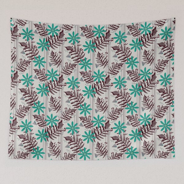 Item preview, Teal Blooms in Midnight designed and sold by Sheri42.