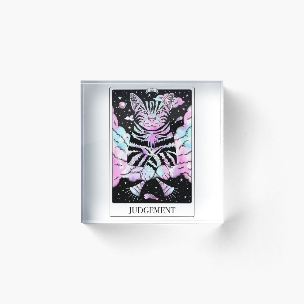 Judgement Tarot Card As A Very Judgey Tabby Cat With Marble Pastel Colours Art Board Print For Sale By Thelunarr Redbubble