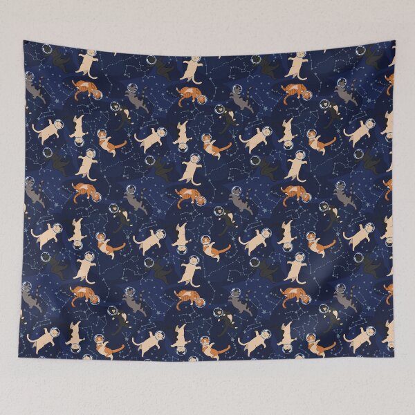 Item preview, Pattern with cats in space designed and sold by burbura.