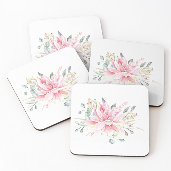 Item preview, Pastel pink succulent and leaves designed and sold by latiendadearyam.