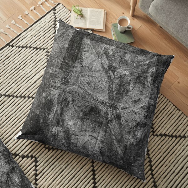 The Atlas of Dreams - Plate 32 (b&w) Floor Pillow