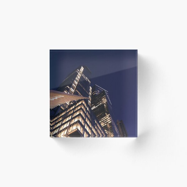 Item preview, Nighttime building shot in New York designed and sold by cloudedsunset.