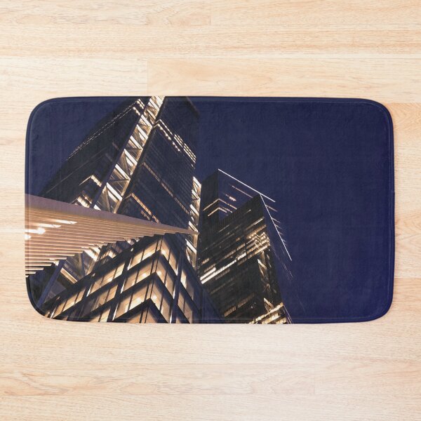 Item preview, Nighttime building shot in New York designed and sold by cloudedsunset.