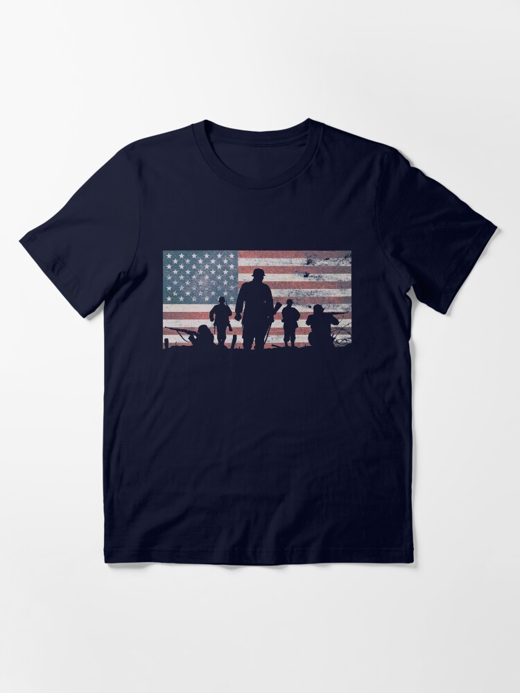 Thumbnail 3 of 7, Essential T-Shirt, American Flag Thank Military Veteran's Day Shirt Gear designed and sold by DynamicDesign.