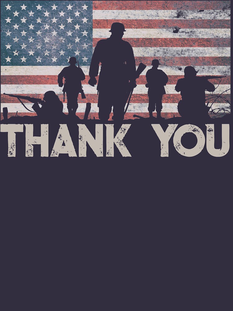 American Flag Thank You Military Veteran's Day Shirt Gear by DynamicDesign