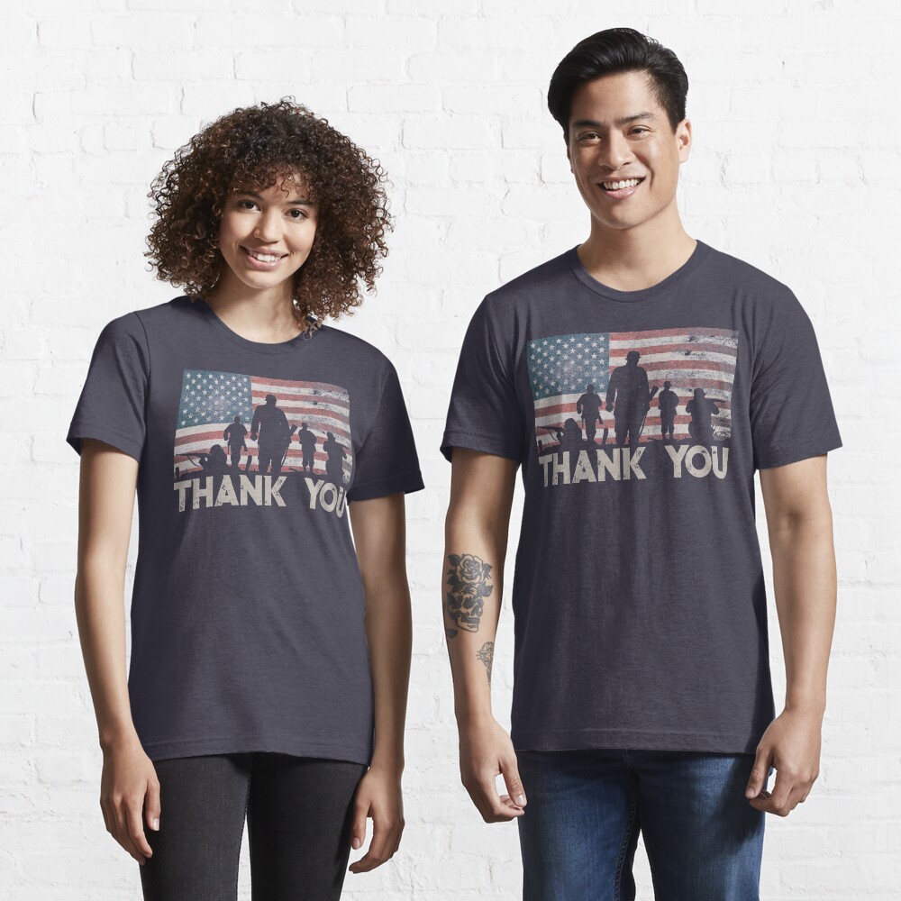 American Flag Thank You Military Veteran's Day Shirt Gear Essential T-Shirt