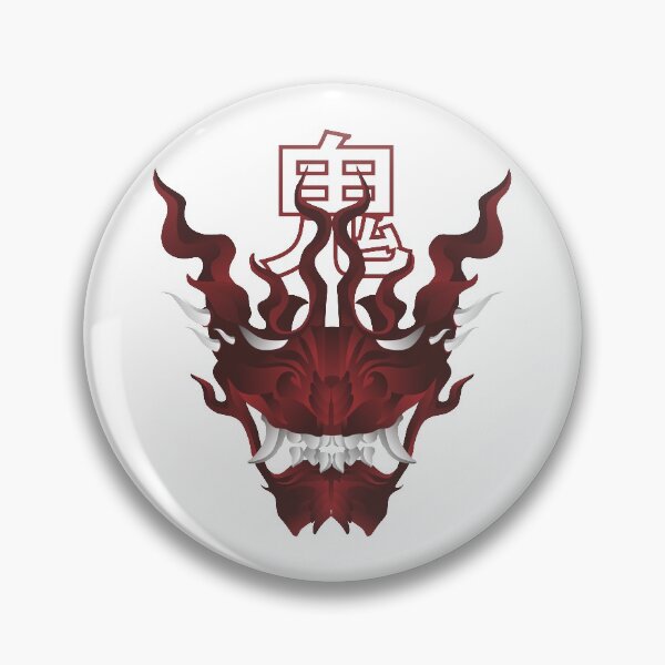 Item preview, Samurai oni red mask designed and sold by mawmawli.