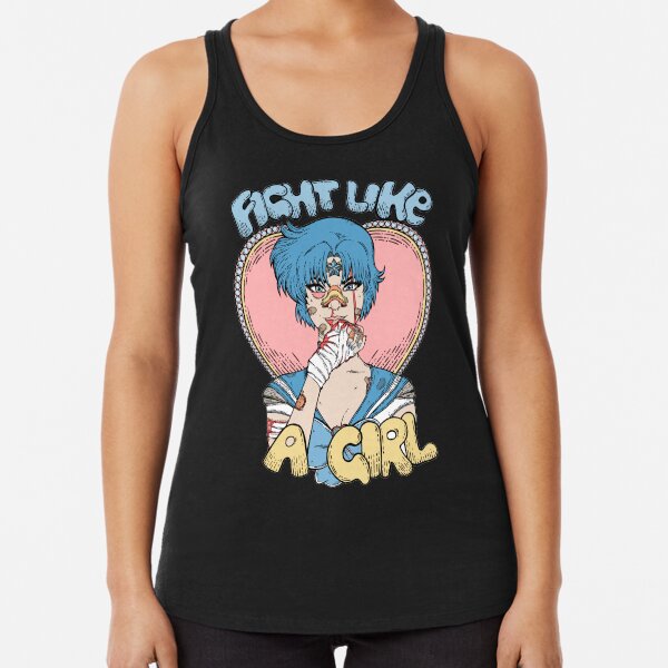 Sailor Moon- Fight Like a Girl (Sailor Mercury) Racerback Tank Top