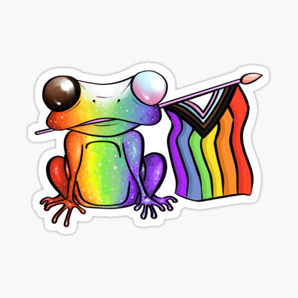 Progress Flag Lgbt Pride Frog Sticker For Sale By Oh Hey Its Liv