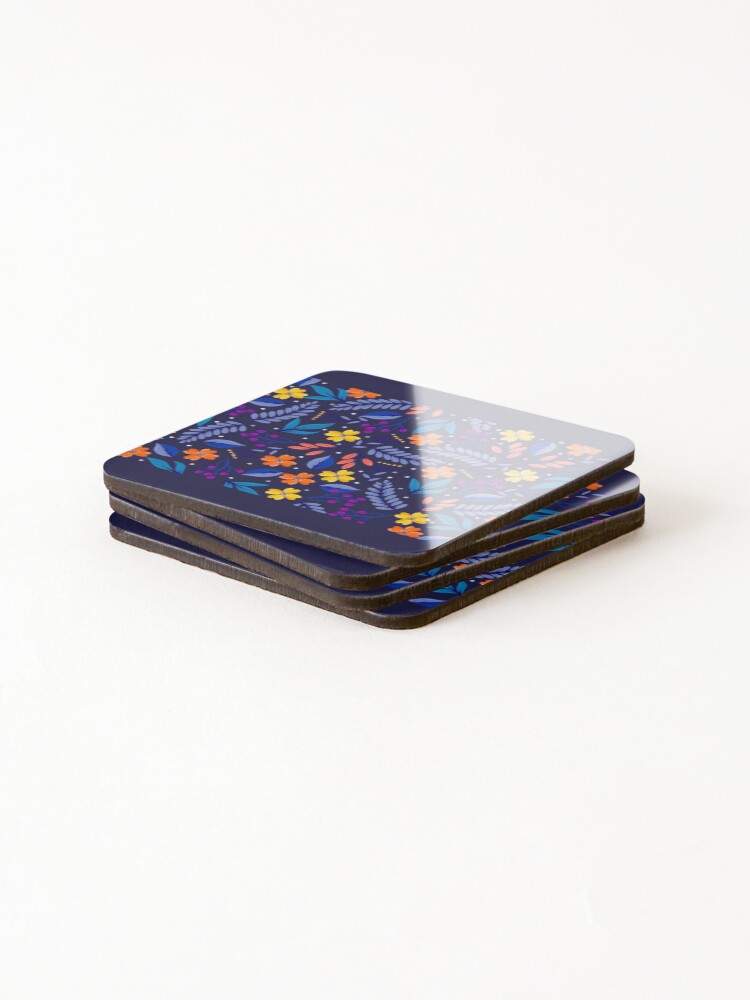 Thumbnail 4 of 5, Coasters (Set of 4), Floral Pattern designed and sold by GranadaStore.