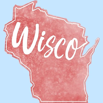 Artwork thumbnail, Wisconsin Map Sticker by Drawingvild