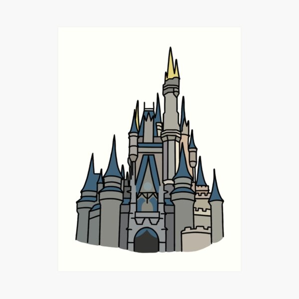 shaded cinderella's castle Art Print for Sale by ekmdesigns