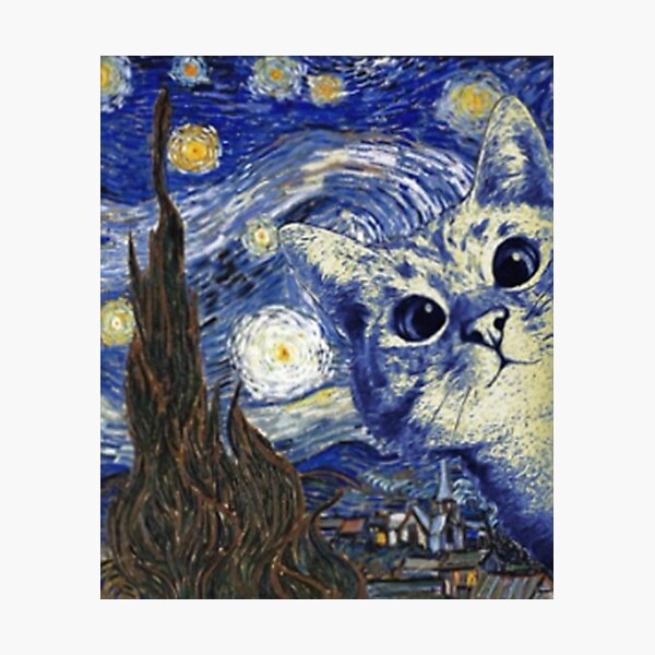 Van Gogh cat funny gifts Photographic Print