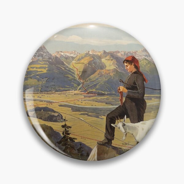 Item preview, Monthey Champery vintage travel poster designed and sold by stickart-marek.