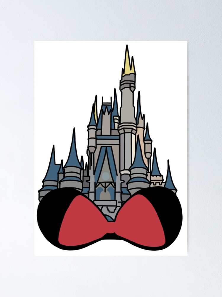 Póster «castillo de cenicienta con orejas de minnie mouse» de ekmdesigns |  Redbubble