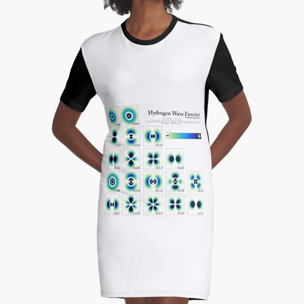 Hydrogen Wave Function Graphic T-Shirt Dress