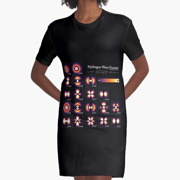 Hydrogen Wave Function Graphic T-Shirt Dress