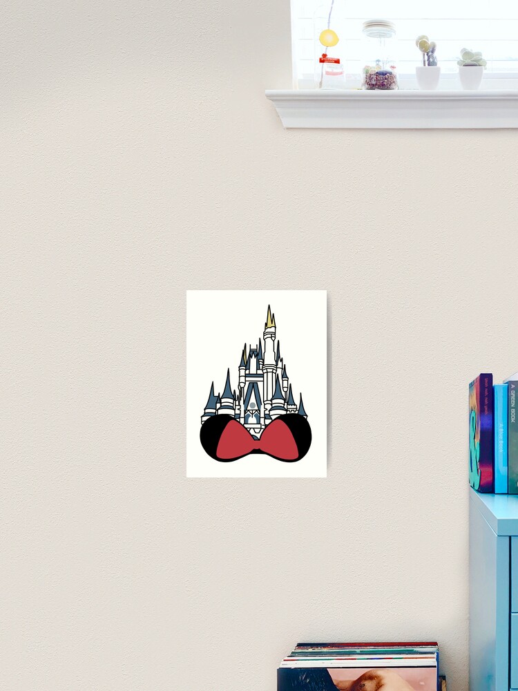 Lámina artística «contorno del castillo de Cenicienta con orejas de minnie  mouse» de ekmdesigns | Redbubble