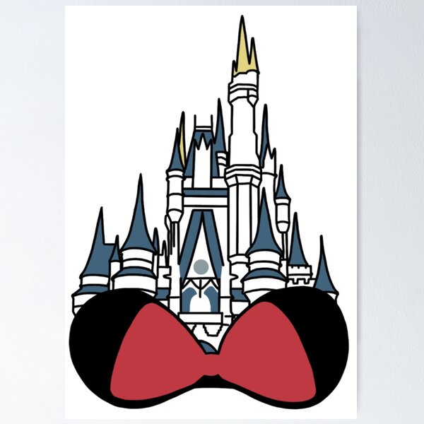 Item preview, cinderella's castle outline with minnie mouse ears designed and sold by ekmdesigns.