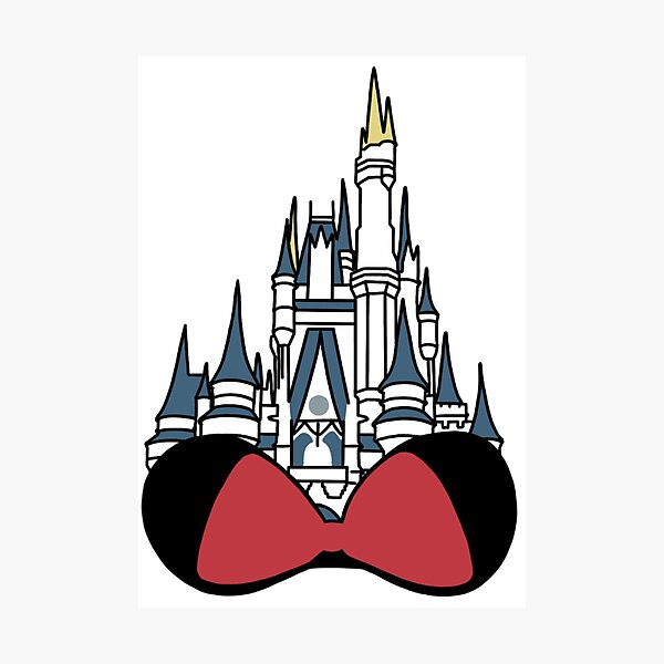 Item preview, cinderella's castle outline with minnie mouse ears designed and sold by ekmdesigns.