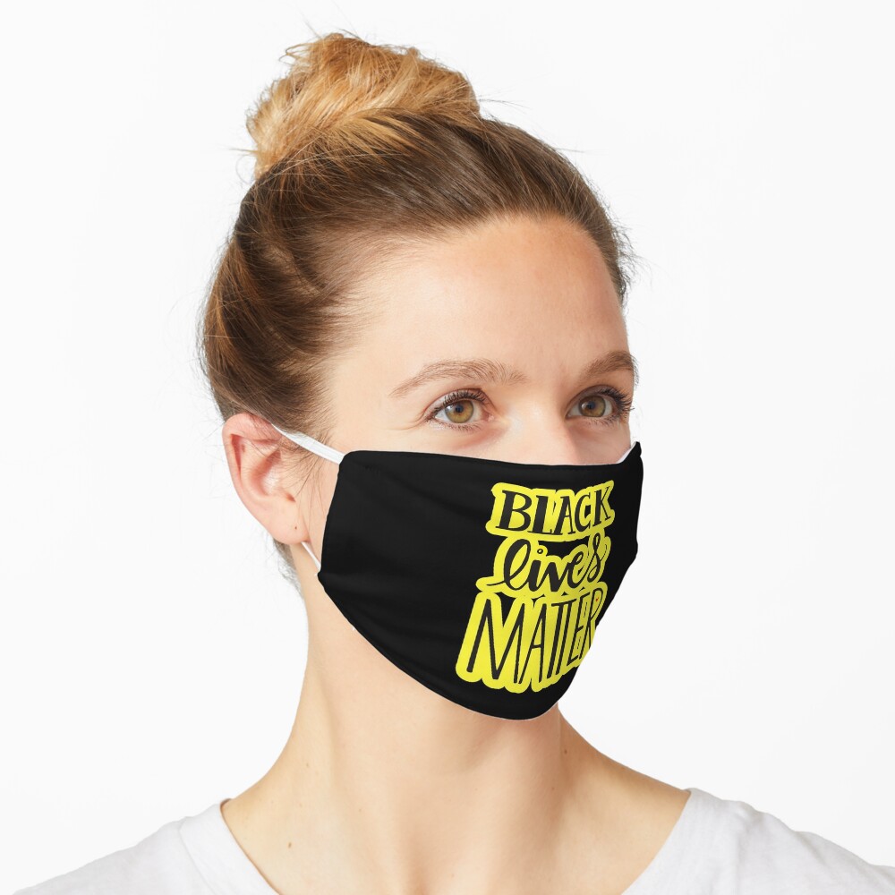 Download Black Lives Matter Blm Yellow Outlines Mask By Hugsanddisses Redbubble PSD Mockup Templates