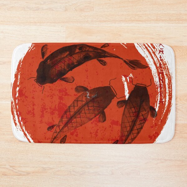 Item preview, Colored China painting - Indian ink painting - Koi carp and red sun ink painting designed and sold by Kallandra.