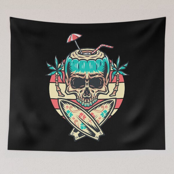 Item preview, Skull Summer Beach Surfing designed and sold by Vector Scout Lab.