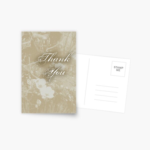 Sepia Garden Thank You Postcard