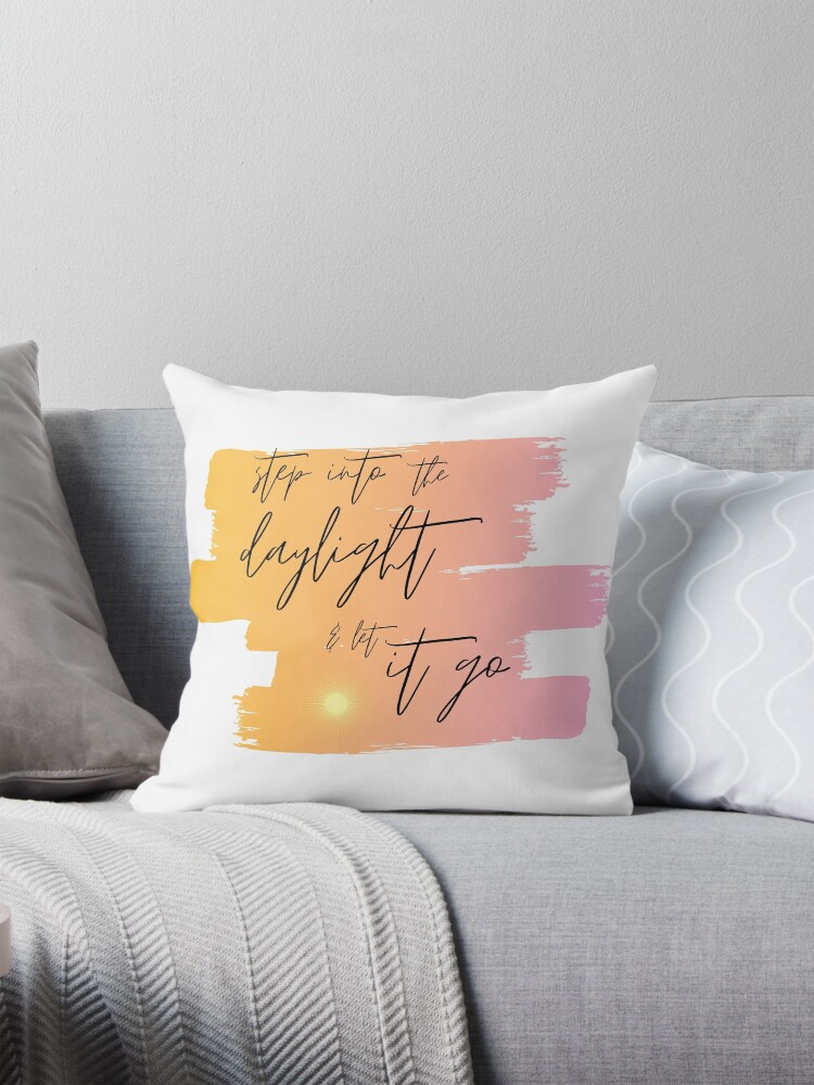 pretty design for swiftie swifties Taylor Swift ts7 lover era album daylight song title step into the daylight and let it go pink ombre rainbow sun Pillow for Sale by ocoseriu