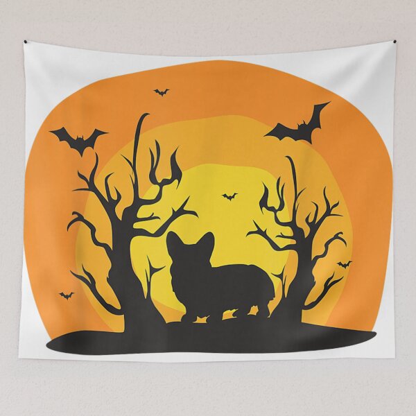 Item preview, Corgi bat costume silhouette designed and sold by linhkaphung.