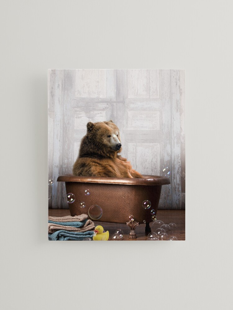 Alternate view of Bear in Bathtub Mounted Print