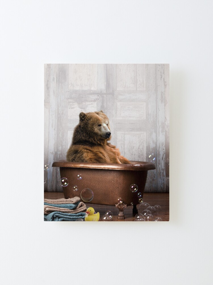 Alternate view of Bear in Bathtub Mounted Print