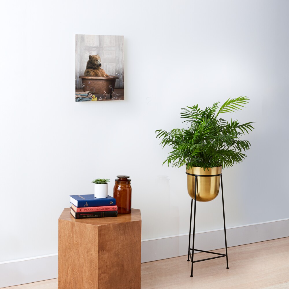 Bear in Bathtub Mounted Print