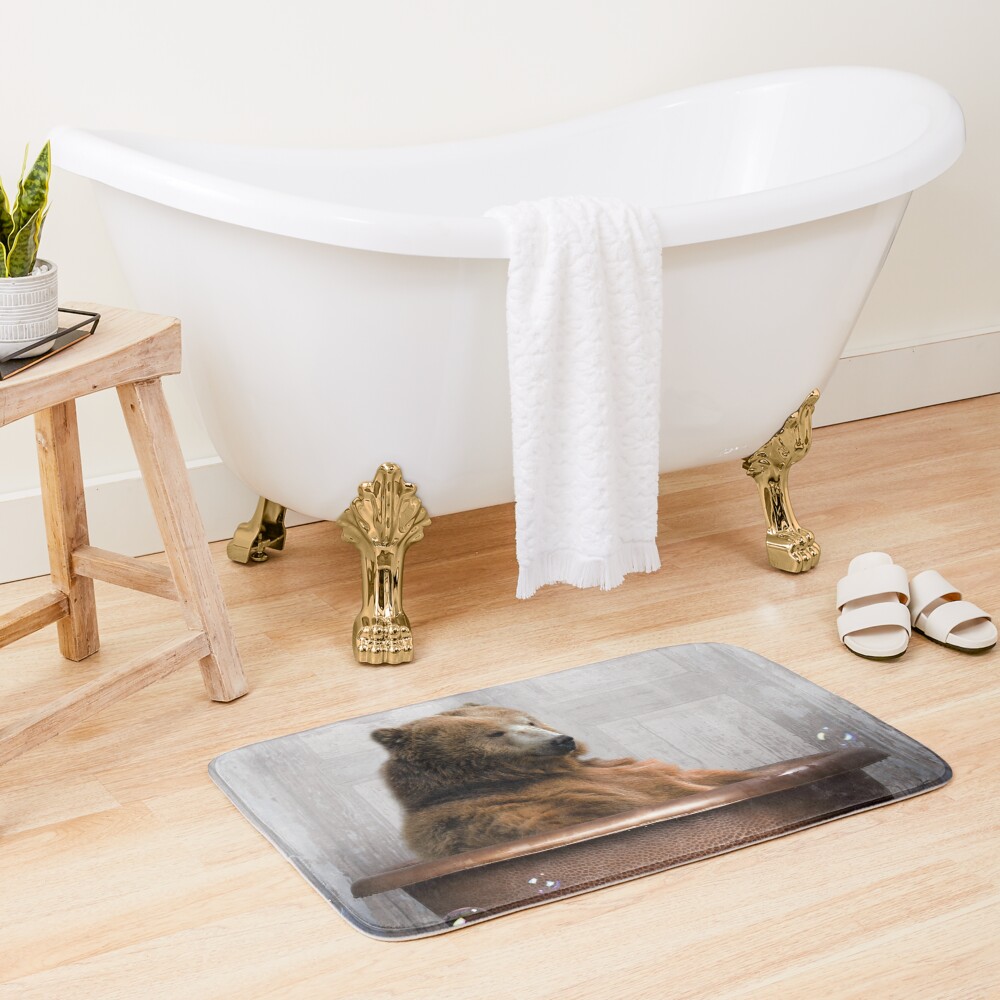 Bear in Bathtub Bath Mat