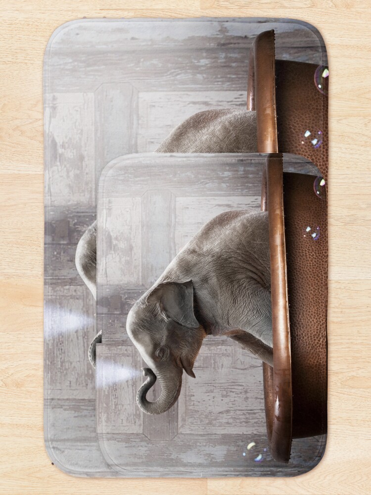 Alternate view of Elephant in Bathtub Bath Mat