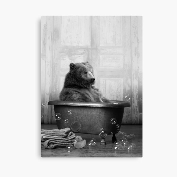 Bear in Bathtub Canvas Print