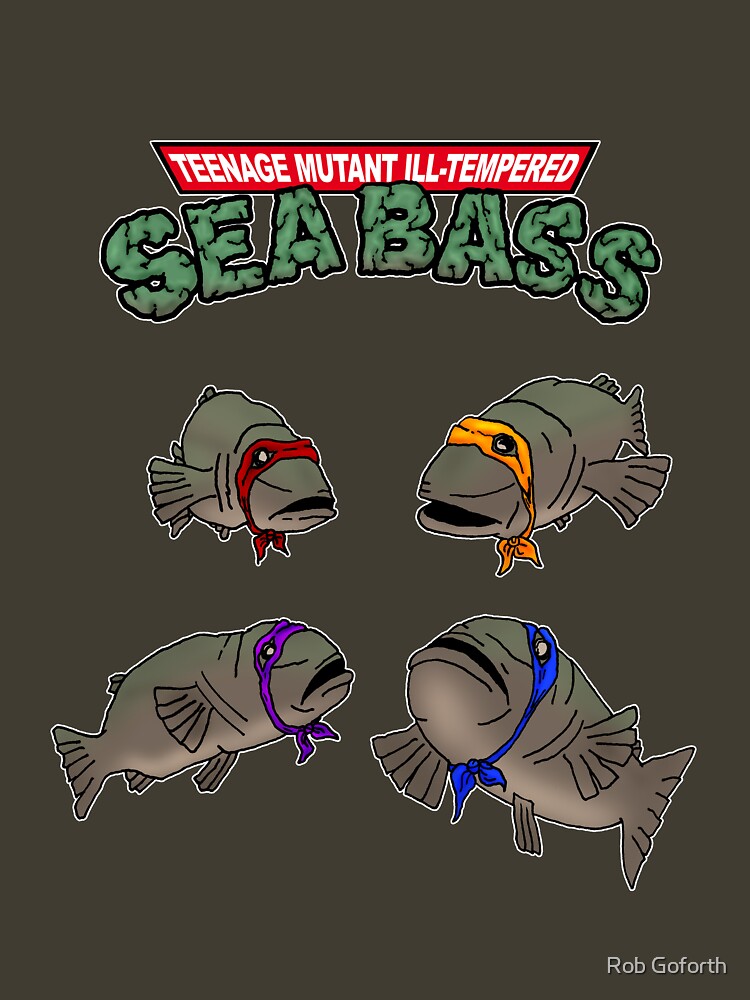 "Teenage Mutant IllTempered Sea Bass" Tshirt by Xaphod Redbubble