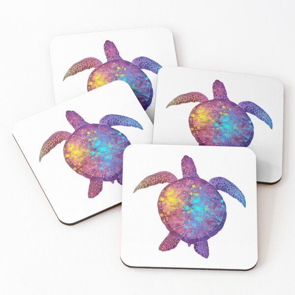Item preview, Watercolor Sea Turtle - Colorful Rainbow designed and sold by maryedenoa.