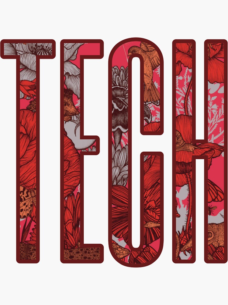 "TECH!" Sticker for Sale by raineyk8 Redbubble